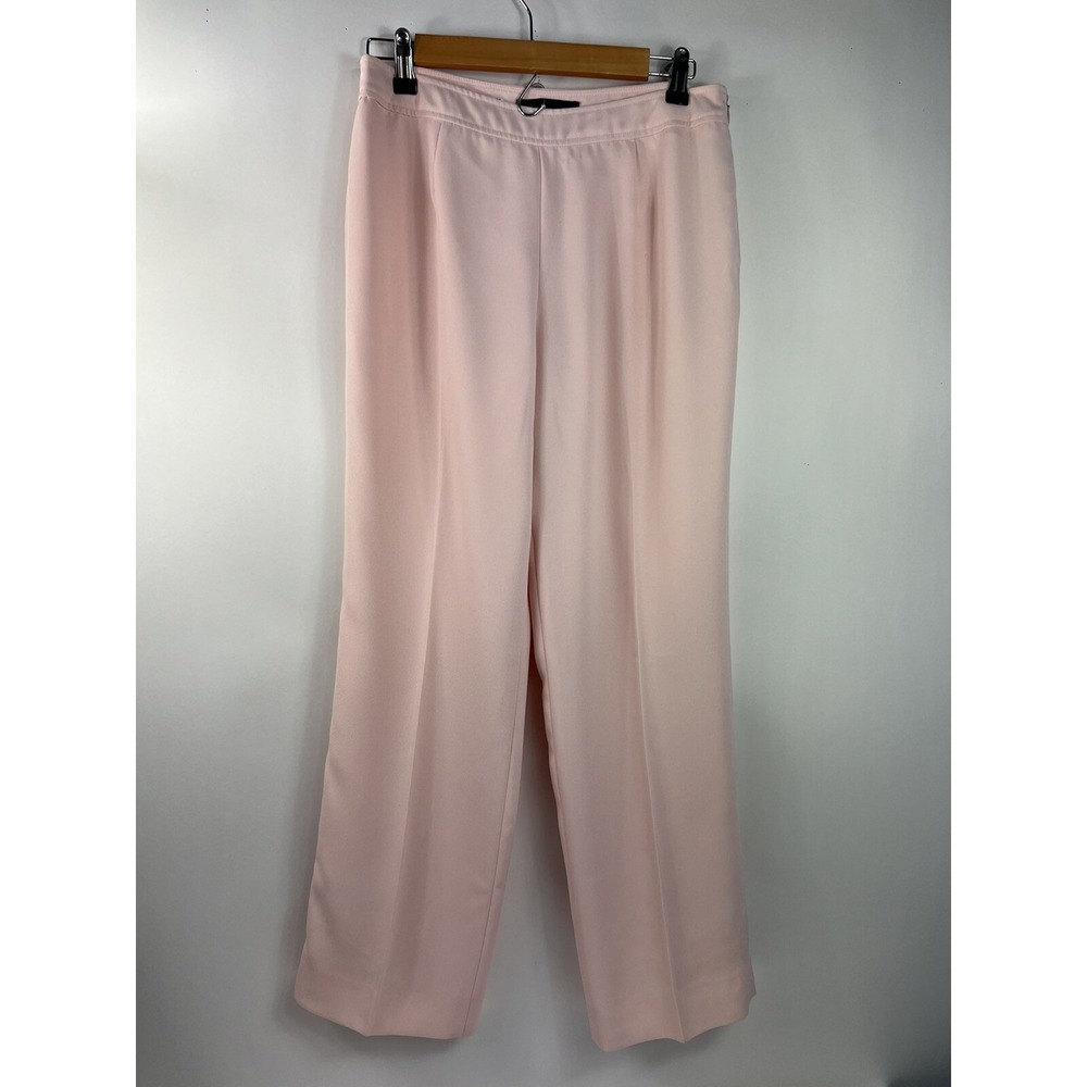 Moda International Pants Women's Sz 10 Pink Hidden Side Zip Straight Leg